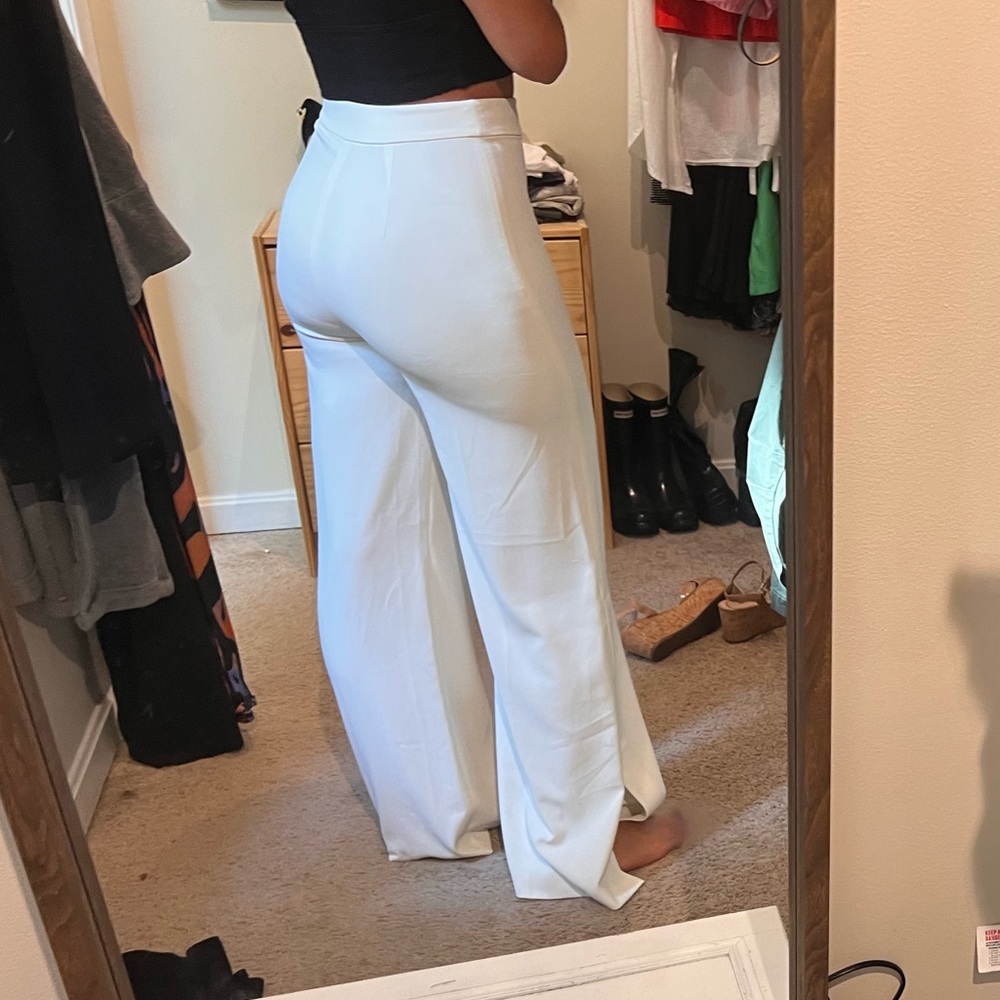 White wide leg trousers SZ: 4